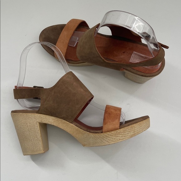 Sessún Elise Two Tone Leather Platform Clogs Sandals Size 39 US 8 - Picture 6 of 11